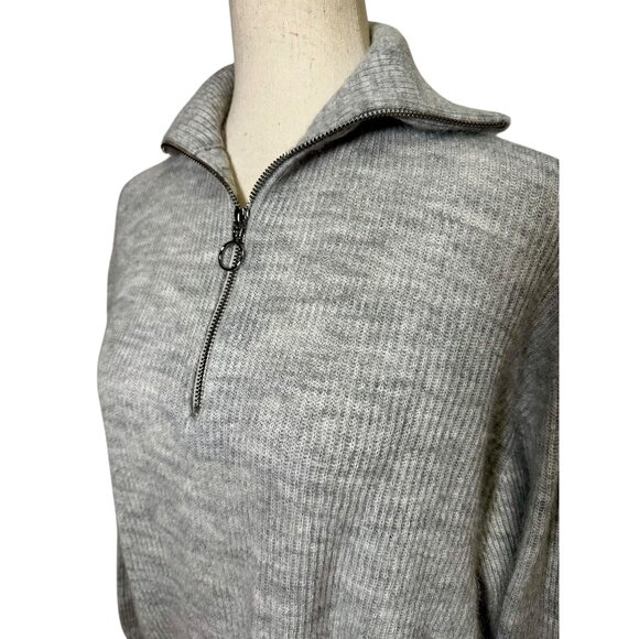 Quince Baby Alpaca Wool Quarter Zip Sweater Light Gray Women’s Medium Minimalist - Picture 4 of 9
